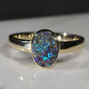 Natural  Australian Boulder Opal Gold Ring - Size 7