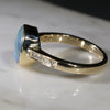 Natural Australian Boulder Opal and Diamond Gold Ring - Size 7 US Code -GR712