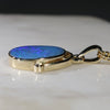Natural Australian Boulder  Opal  and Diamond Gold Pendant