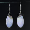 Natural White Australian Boulder Opal  Silver  Earring