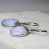 Natural White Australian Boulder Opal  Silver  Earring