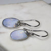 Natural White Australian Boulder Opal  Silver  Earring