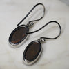 Natural White Australian Boulder Opal  Silver  Earring
