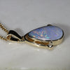 Natural White Australian Boulder Opal and Diamond Gold Pendant (13.5mm x 7mm) Code -GPA2051