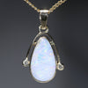 White Australian Boulder Opal and Diamond Gold Pendant Code -GPA205 QLD