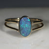 Natural Australian Boulder Opal Gold Ring - Size 5.5