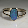 Natural Australian Boulder Opal Gold Ring - Size 5.5