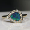 Natural black opal magic gold ring
