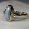 Natural Australian Boulder Opal and Diamond Gold Ring - Ring 6.5