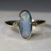 Natural Australian Boulder Opal and Diamond Gold Ring - Ring 6.5