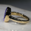 Natural Australian Blue Boudler Opal Gold Ring - Size 9