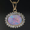 Beautiful  Natural  Australian Boulder  Opal  and Diamond Gold Pendant Code -GP111