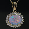 Beautiful  Natural  Australian Boulder  Opal  and Diamond Gold Pendant Code -GP111
