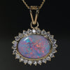 Beautiful  Natural  Australian Boulder  Opal  and Diamond Gold Pendant Code -GP111