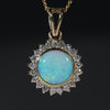 Round Opal Pendant Gold