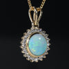 Natural  Australian Boulder  Opal  and Diamond Gold Pendant Code -GP602