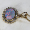 Beautiful  Natural  Australian Boulder  Opal  and Diamond Gold Pendant Code -GP111