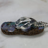 Natural Australian Solid Boulder Opal Pendant