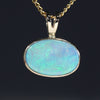 Natural opal classic gold pendant
