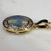 Natural  Australian Boulder  Opal  and Diamond Gold Pendant