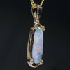 Natural Australian Boulder  Opal  and Diamond Gold Pendant
