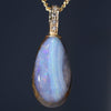 Natural opal waterfall gold pendant