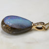 Natural Australian Boulder Opal and Diamond Gold Pendant