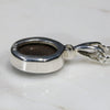 Natural Australian Boulder Opal and Diamond Silver Pendant with Silver Chain