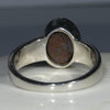 Australian Solid Boulder Opal Silver Ring - Size 7.5