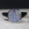 Natural opal summer dress silver ring