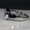 Australian Solid Boulder Opal Silver Ring - Size 7