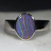 Natural opal waterfall silver ring