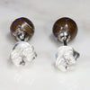 Australian Boulder Opal Matrix Silver Earring Studs