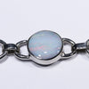 Natural White Boulder Opal Silver Bracelet