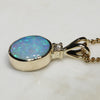 Natural Australian Boulder  Opal  and Diamond  Gold Pendant