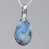 Australian Boulder Opal Silver Loop Pendant with Silver Chain Code-SD97