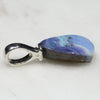 Solid Australian Boulder Opal Silver Loop Pendant