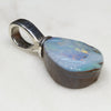 Australian Boulder Opal Silver Pendant with Silver Chain (10mm x 8mm) Code-SD114