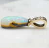 Australian Boulder  Opal and Diamond Gold Pendant Code -PL15