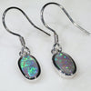 Natural Australian Black Crystal  Opal  Silver Earring Code-SE511