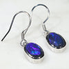 Natural Australian Black Opal  Silver Earring Code-SE512