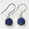 Natural Australian Black Opal  Silver Earring Code-SE512