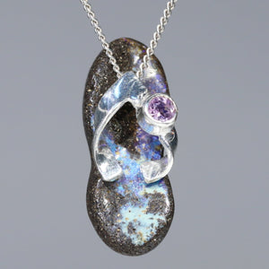 Natural Australian Boulder Opal Pendant