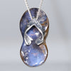 Australian Boulder Opal  Silver Flip Flop Pendant with Silver Chain (22mm x 11mm) Code-OT30
