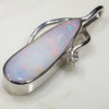 18k White Gold White Opal and Diamond Pendant