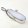 Natural White Australian Boulder  Opal  and Diamond 18k  White Gold Pendant Code -GP700