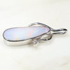 Natural White Australian Boulder  Opal  and Diamond 18k  White Gold Pendant Code -GP700