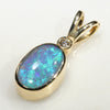 Blue/Green Australian Opal Gold Pendant