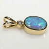 Natural Australian Boulder Opal and Diamond 18k Gold Pendant Code -GPA147