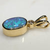 Natural Australian Boulder Opal and Diamond 18k Gold Pendant Code -GPA147